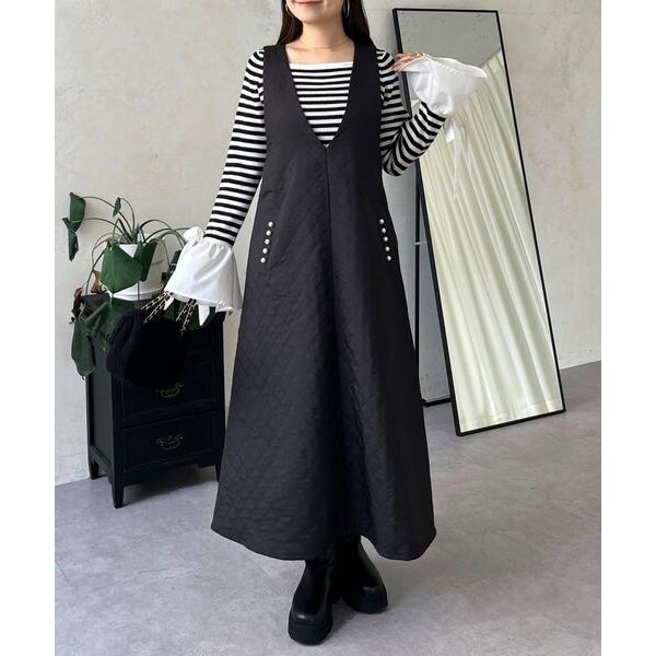 『セール実施中』ZOZO問い合わせ番号:98267996ショップ:prose verse，プロズヴェールブランド:prose verse，プロズヴェール商品名:ポケットパールキルティングジャンパースカートカテゴリ:ワンピース/ドレス>...