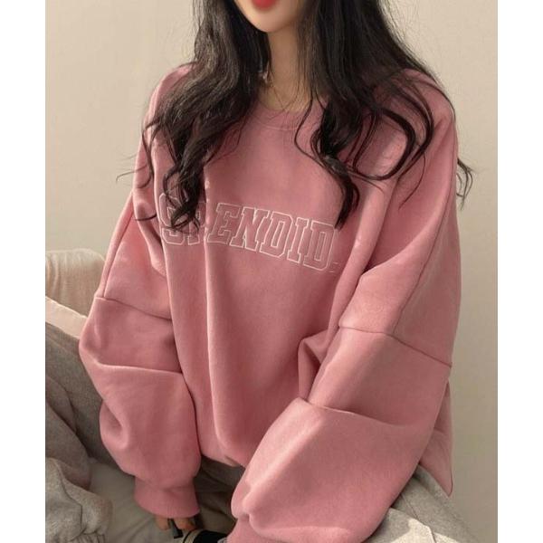 トレーナー スウェット WEGO/レター刺繍カジュアルゆったりスウェット レディース