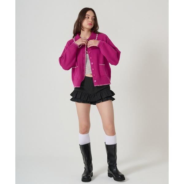 パンツ ピンストライプ ティアード ショートパンツ TINA：JOJUN レディース