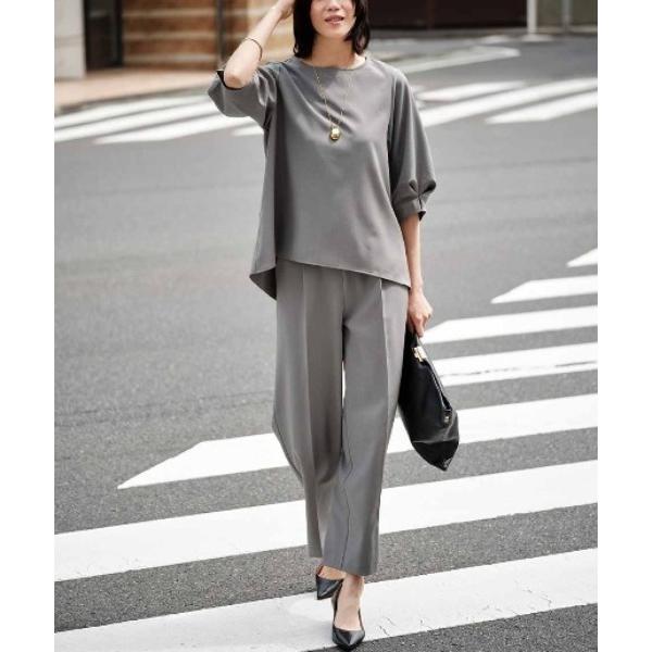 ZOZO問い合わせ番号:98270903ショップ:FELISSIMO，フェリシモブランド:IEDIT，イディット商品名:ＩＥＤＩＴ　キレイ見えしてリラクシーな着映えデザインスリーブセットアップカテゴリ:ジャケット/アウター>セットアッ...