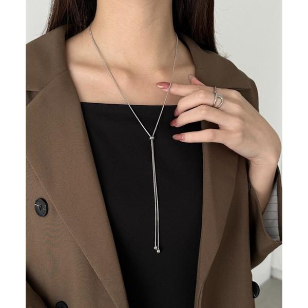 ネックレス スライダーボウタイロングネックレス レディース