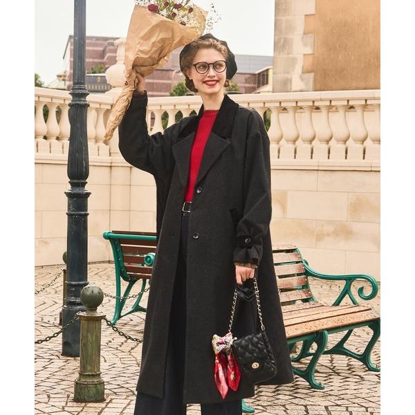 『セール実施中』ZOZO問い合わせ番号:98271481ショップ:BONLECILL，ボンルシールブランド:BONLECILL，ボンルシール商品名:襟コーデュロイリバーメルトンロングコートカテゴリ:ジャケット/アウター>チェスターコー...