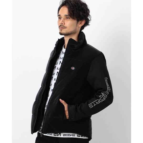 『タイムセール実施中』ZOZO問い合わせ番号:98271493ショップ:NICOLE，ニコルブランド:NICOLE CLUB FOR MEN，ニコルクラブフォーメン商品名:【NICOLE SPORTS】３Dプリントタフタ袖ニット中綿ブルゾン...