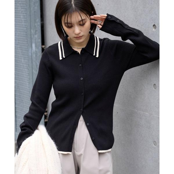 『セール実施中』ZOZO問い合わせ番号:98302495ショップ:MONO-MART，モノマートブランド:MONO-MART，モノマート商品名:＜マシンウォッシャブル/アンチピリング＞配色ライン ソフトリブニット ポロカーディガンカテゴリ:...