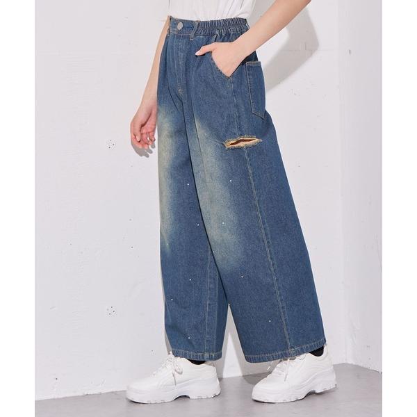 『タイムセール実施中』ZOZO問い合わせ番号:98303644ショップ:cross marche，クロスマルシェブランド:BISKEE，ビスキー商品名:ラインストーンデニムパンツカテゴリ:パンツ>デニムパンツブランド品番:212795...