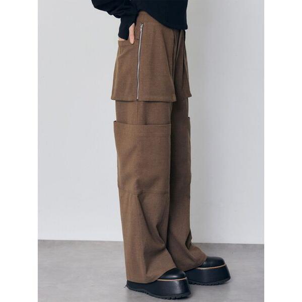 ワイドパンツ カーゴパンツ カーゴZIPパンツ レディース