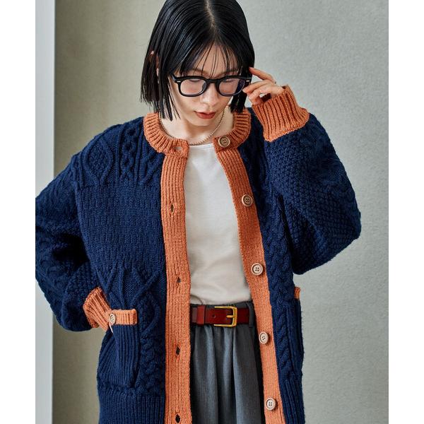 『タイムセール実施中』ZOZO問い合わせ番号:98304729ショップ:FREAK'S STORE，フリークスストアブランド:FREAK'S STORE，フリークスストア商品名:パッチワーク ケーブル 配色ニットカーディガンカテゴリ:トップ...