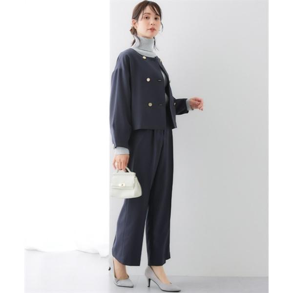 ZOZO問い合わせ番号:98306538ショップ:nissen，ニッセンブランド:7days Life Styling，セブンデイズライフスタイリング商品名:【レディーススーツ】ドビー素材ダブルブレストショートジャケットパンツスーツ（ノーカ...