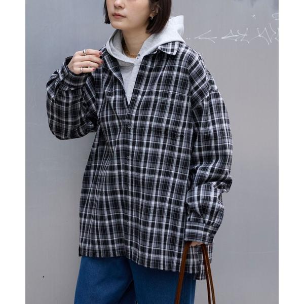 『タイムセール実施中』ZOZO問い合わせ番号:98325697ショップ:MONO-MART，モノマートブランド:MONO-MART，モノマート商品名:オンブレチェック オーバーサイズボックスレギュラーカラーネルシャツカテゴリ:トップス&gt...