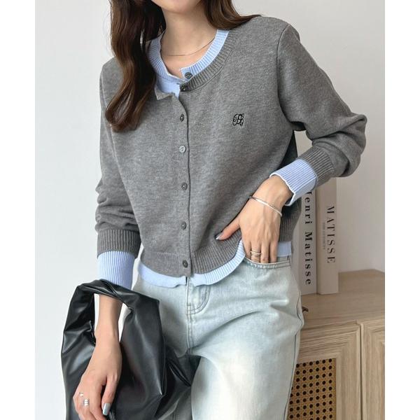 『タイムセール実施中』ZOZO問い合わせ番号:98338134ショップ:FUTIER LAND，フューティアランドブランド:Futier land，フューティアランド商品名:【新色追加】レイヤード風ロゴカーディガンカテゴリ:トップス>...