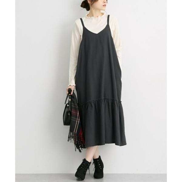 ZOZO問い合わせ番号:98339149ショップ:nissen，ニッセンブランド:QUNTSTYLE，キュントスタイル商品名:【マタニティウェア・授乳服】マタニティ２点セット（ビエラキャミワンピース＋長袖トップス）（産前・産後）カテゴリ:マ...