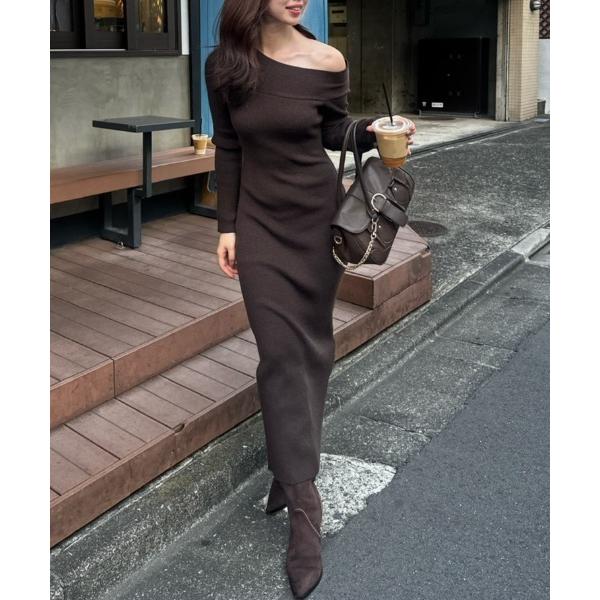 『セール実施中』ZOZO問い合わせ番号:98435140ショップ:rienda，リエンダブランド:rienda，リエンダ商品名:many wayワンショルニットワンピース 秋服 冬服カテゴリ:ワンピース/ドレス>ワンピースブランド品番...