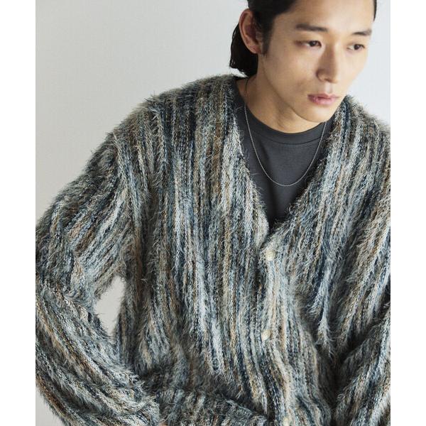 『セール実施中』ZOZO問い合わせ番号:98466628ショップ:FREAK'S STORE，フリークスストアブランド:FREAK'S STORE，フリークスストア商品名:リラックスフィット シャギーニット マルチストライプ カーディガンカ...