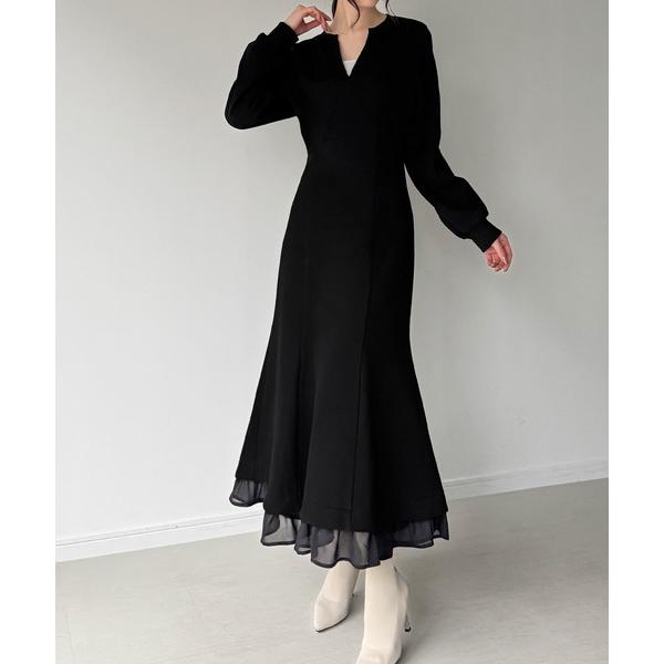 『タイムセール実施中』ZOZO問い合わせ番号:98468067ショップ:JUNOAH，ジュノアブランド:JUNOAH，ジュノア商品名:裏起毛レイヤードデザインマーメイドワンピースカテゴリ:ワンピース/ドレス>ワンピースブランド品番:f...