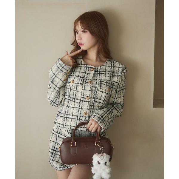 『セール実施中』ZOZO問い合わせ番号:98469009ショップ:Auntie Rosa，アンティローザブランド:TITTY&amp;CO.，ティティーアンドコー商品名:チェック柄ツイードセットアップカテゴリ:ジャケット/アウター>セ...