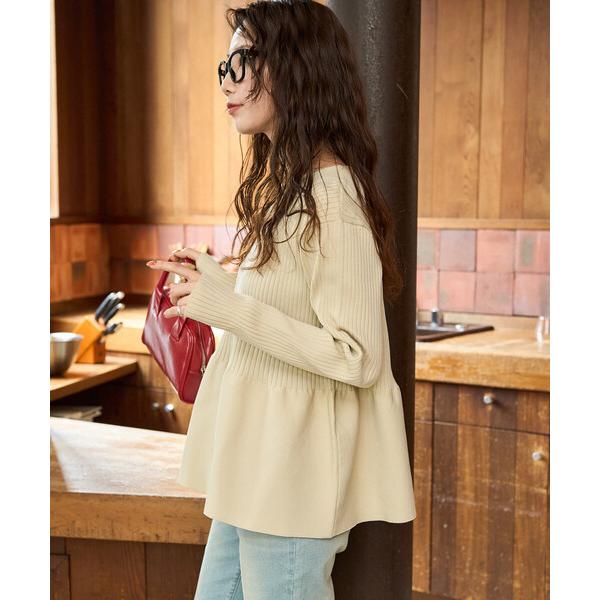 『タイムセール実施中』ZOZO問い合わせ番号:98469184ショップ:FREAK'S STORE，フリークスストアブランド:FREAK'S STORE，フリークスストア商品名:限定展開　ウォッシャブル ペプラム ニット プルオーバーカテゴ...