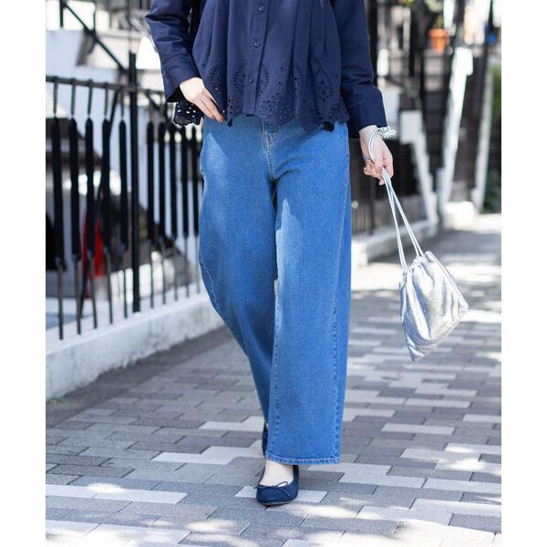 パンツ 「撥水」ストレッチカービーデニムパンツ レディース