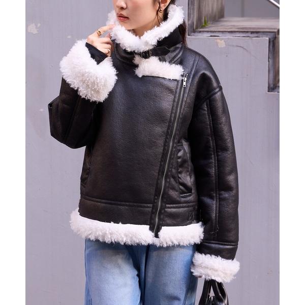 『タイムセール実施中』ZOZO問い合わせ番号:98481860ショップ:MONO-MART，モノマートブランド:MONO-MART，モノマート商品名:ヴィンテージライク ショート丈フェイクムートンジャケットカテゴリ:ジャケット/アウター&g...