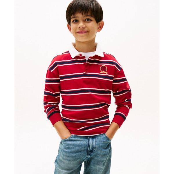 『セール実施中』ZOZO問い合わせ番号:98502876ショップ:TOMMY HILFIGER，トミー ヒルフィガーブランド:TOMMY HILFIGER，トミーヒルフィガー商品名:BOYS インターロックボーダーラガーポロシャツカテゴリ:...