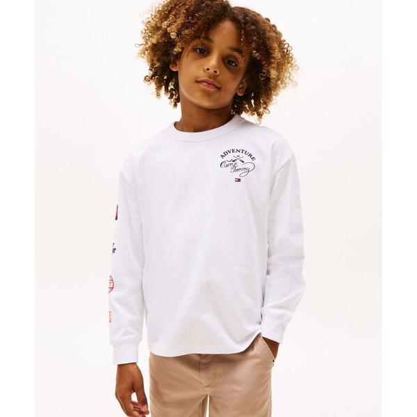 『セール実施中』ZOZO問い合わせ番号:98502883ショップ:TOMMY HILFIGER，トミー ヒルフィガーブランド:TOMMY HILFIGER，トミーヒルフィガー商品名:BOYS マークプリントロングスリーブTシャツカテゴリ:ト...