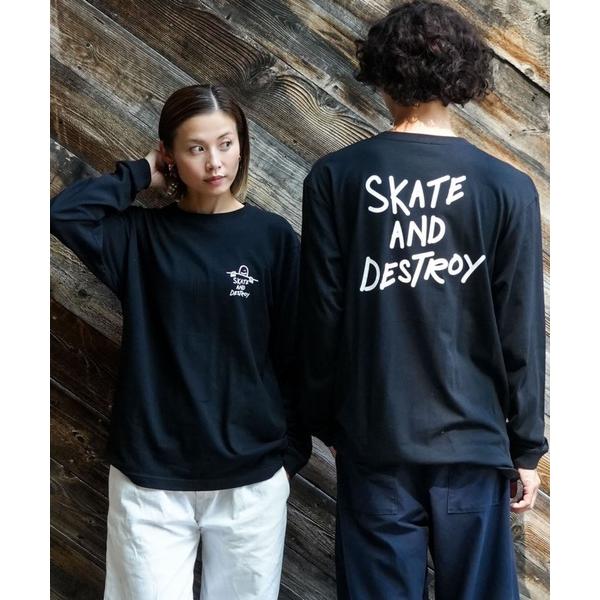 tシャツ GONZ DESTROY L/S T-SHIRTS/THRASHER スラッシャー長袖 Tシャツ ロンTマーク ゴンザレス コラボ ストリート スケート メンズ レディース