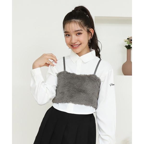 『タイムセール実施中』ZOZO問い合わせ番号:98542185ショップ:BABYDOLL，ベビードールブランド:PINKHUNT，ピンクハント商品名:PINKHUNT ピンクハント ボアビスチェ付きシャツ 0955Kカテゴリ:トップス&gt...