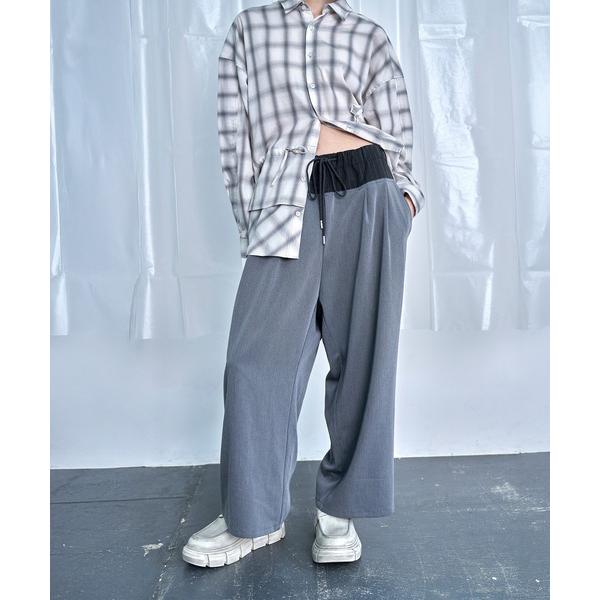 スラックス 「Nora Lily」Stripe Panel Relaxed Pants メンズ レディース