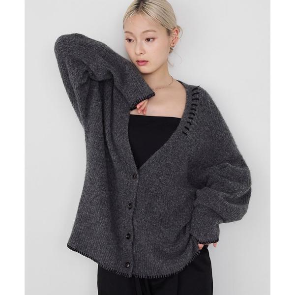 『タイムセール実施中』ZOZO問い合わせ番号:98578513ショップ:MONO-MART，モノマートブランド:forksy.，フォルクシー，MONO-MART，モノマート商品名:【forksy.】ハンドステッチメランジVネックカーディガン...