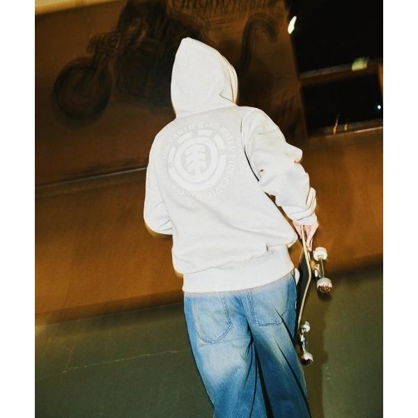 パーカー ELEMENT メンズ LOGO HOOD FULL ZIP パーカー 「2025年秋冬モデル」/エレメントバックプリントジップアップパーカー・フーディー