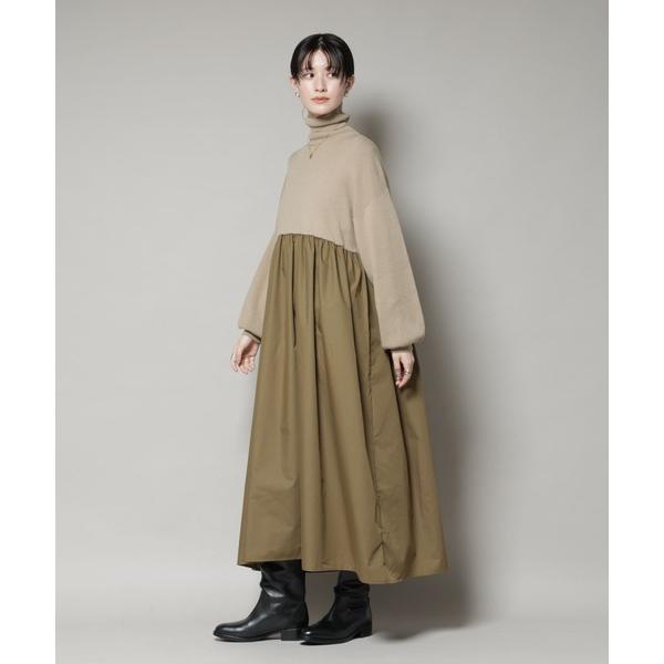 ZOZO問い合わせ番号:98641980ショップ:NANO universe，ナノユニバースブランド:NANO universe，ナノユニバース商品名:異素材コンビドッキングタートルワンピースカテゴリ:ワンピース/ドレス>ワンピースブ...