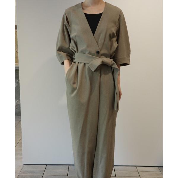 サロペット オーバーオール MANOF SLIT HALF SLEEVE ALL IN ONE レディース