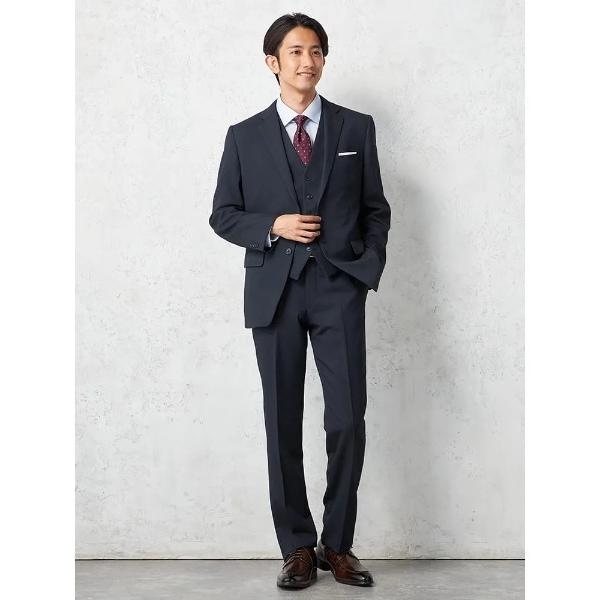 『タイムセール実施中』ZOZO問い合わせ番号:98678041ショップ:HARUYAMA，ハルヤマブランド:HARUYAMA，ハルヤマ商品名:【上下洗える/ベスト付】WEB限定 ヘリンボン スリーピース  2つボタン ネイビーカテゴリ:フォ...