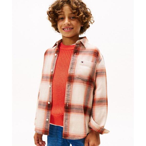 『セール実施中』ZOZO問い合わせ番号:98709982ショップ:TOMMY HILFIGER，トミー ヒルフィガーブランド:TOMMY HILFIGER，トミーヒルフィガー商品名:BOYS ワッフルテクスチャーチェックシャツカテゴリ:トッ...