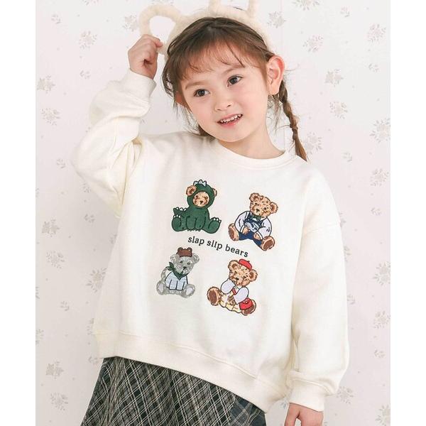 ZOZO問い合わせ番号:98710065ショップ:BEBE ONLINE STORE，ベベ オンラインストアブランド:SLAP SLIP，スラップスリップ商品名:アニマルいろいろクマさん刺しゅうトレーナー(80~130cm)カテゴリ:トップ...