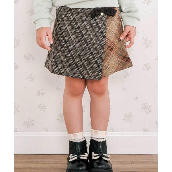 『タイムセール実施中』ZOZO問い合わせ番号:98710070ショップ:BEBE ONLINE STORE，ベベ オンラインストアブランド:SLAP SLIP，スラップスリップ商品名:【お揃い】リボン付きチェックフラップスカパン(90~13...