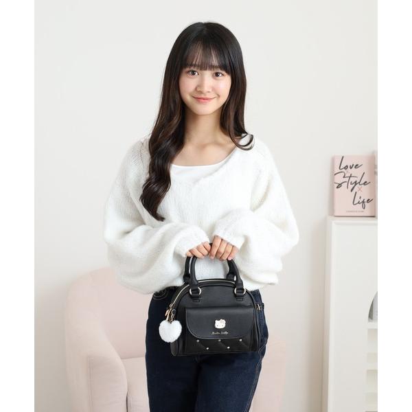 ZOZO問い合わせ番号:98712581ショップ:FUNALIVE，ファンアライブブランド:sanrio，サンリオ，FUNALIVE，ファンアライブ商品名:RBサンリオ合皮フラッププレート2WAYボストンカテゴリ:バッグ&gt;ボストンバッ...