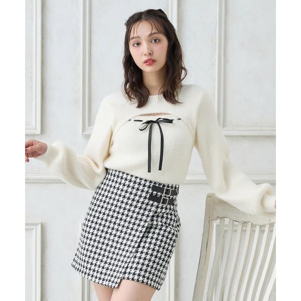 ZOZO問い合わせ番号:98713504ショップ:INGNI，イングブランド:INGNI，イング商品名:フェザーリブデコルテオープンリボンニットカテゴリ:トップス>ニット/セーターブランド品番:1254-900223素材:ナイロン10...