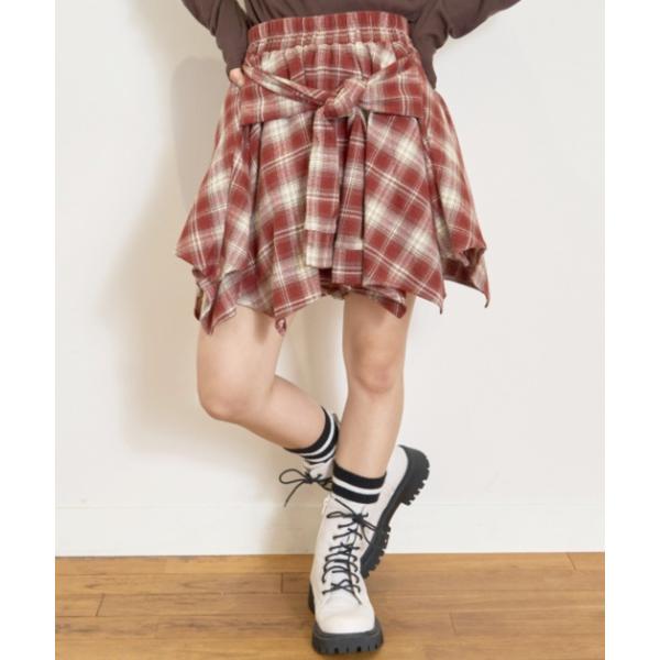 『セール実施中』ZOZO問い合わせ番号:98780009ショップ:NARUMIYA ONLINE，ナルミヤ オンラインブランド:LOVETOXIC，ラブトキシック商品名:【LTXC】腰巻き風チェックキュロットカテゴリ:パンツ>その他パ...