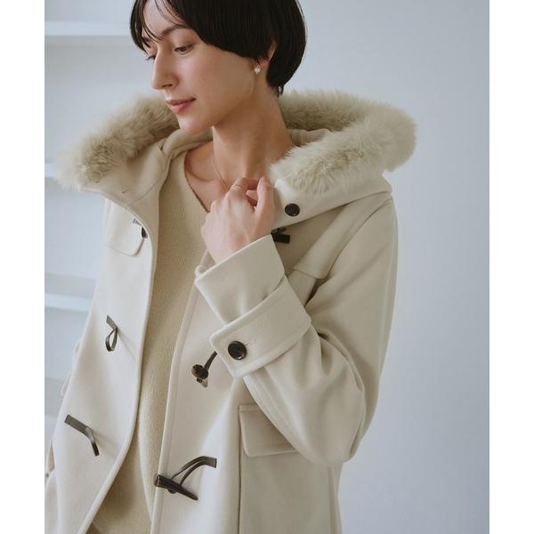 『セール実施中』ZOZO問い合わせ番号:98783871ショップ:ROPE' PICNIC，ロぺピクニックブランド:ROPE' PICNIC，ロペピクニック商品名:ジャージーメルトンシリーズ ファー付きショートダッフルコート/リンクコーデカ...