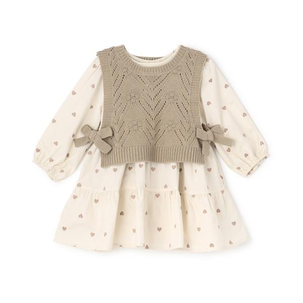 『セール実施中』ZOZO問い合わせ番号:98846573ショップ:petit main，プティマインブランド:petit main，プティマイン商品名:【リンク】ベストつきティアードワンピース(キッズサイズ)カテゴリ:ワンピース/ドレス&g...