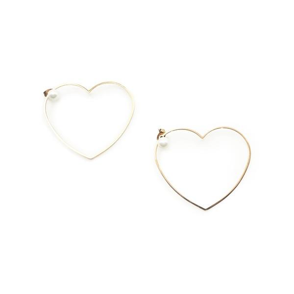 パール アレルギー対応 ピアス KISHOKACHI 希少価値 ビッグハートシェイプパールキャッチステンレスピアス レディース