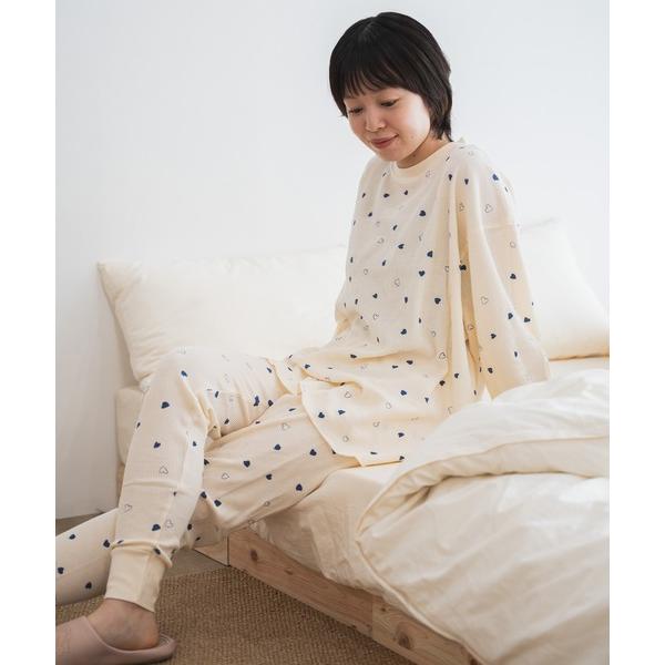 ルームウェア 部屋着 「FRUIT OF THE LOOM」ハート２ワッフルルーム長袖上下 レディース