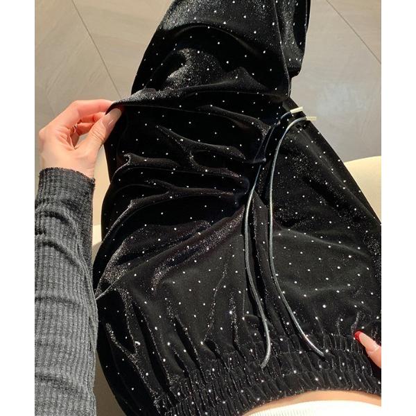 パンツ キラキラベロアパンツ レディース
