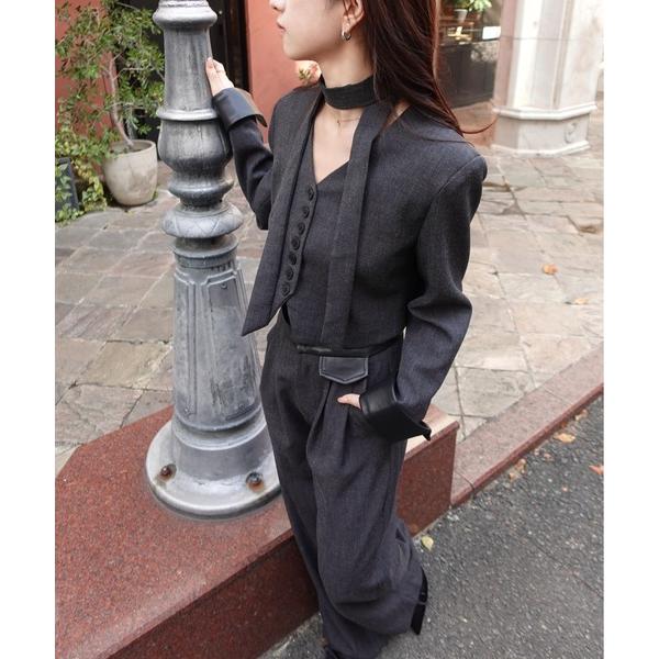 ZOZO問い合わせ番号:98911066ショップ:frunco，フランコブランド:unnu，ユヌ商品名:【3SET】PUカフ ノーカラージャケットセットアップカテゴリ:ジャケット/アウター>セットアップブランド品番:A01-0148素...