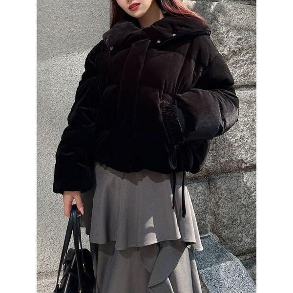 ダウンコート ダウンジャケット リボンデザインダウンジャケット レディース