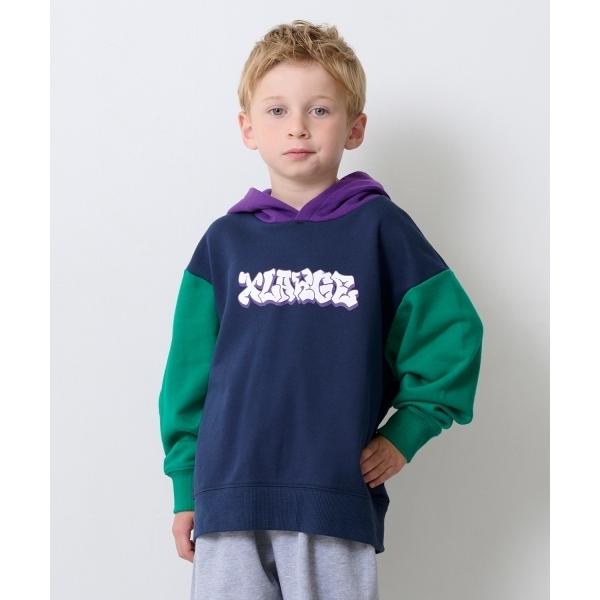 『セール実施中』ZOZO問い合わせ番号:98977158ショップ:X-girl Stages，エックスガール ステージスブランド:XLARGE KIDS，エクストララージキッズ商品名:カラーブロックロゴパーカーカテゴリ:トップス>パー...