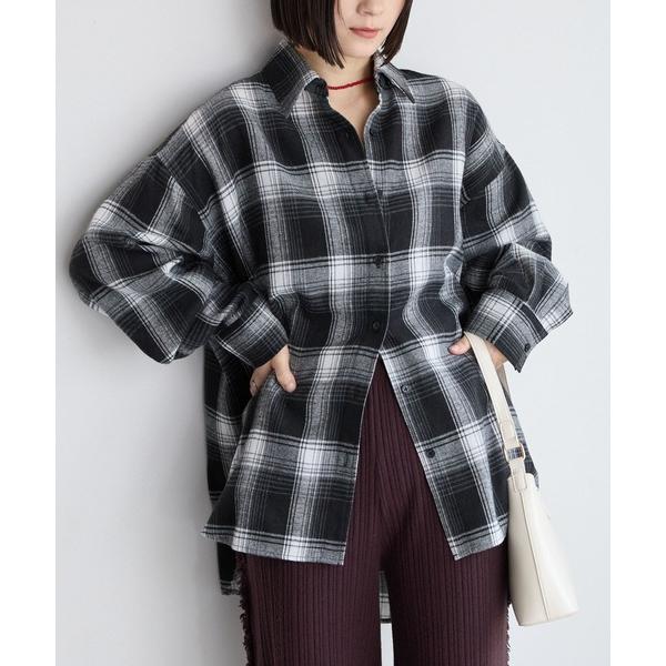 『タイムセール実施中』ZOZO問い合わせ番号:98981806ショップ:MONO-MART，モノマートブランド:MONO-MART，モノマート商品名:オンブレチェック オーバーサイズレギュラーカラーシャツカテゴリ:トップス>シャツ/ブ...