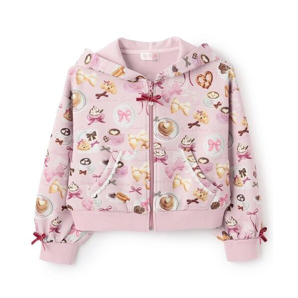 『セール実施中』ZOZO問い合わせ番号:99012662ショップ:NARUMIYA ONLINE，ナルミヤ オンラインブランド:mezzo piano，メゾピアノ商品名:カフェ柄ZIPパーカカテゴリ:トップス>パーカーブランド品番:6...