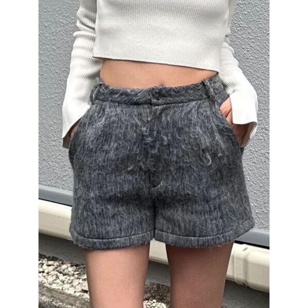 パンツ タックシャギーショートパンツ レディース