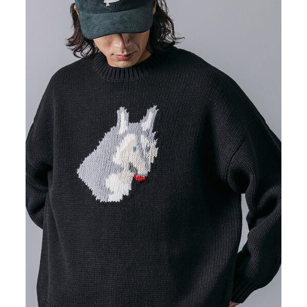 『タイムセール実施中』ZOZO問い合わせ番号:99112901ショップ:FREAK'S STORE，フリークスストアブランド:FREAK'S STORE，フリークスストア商品名:限定展開 リラックスフィット ドッグモチーフ ローゲージ ジャ...